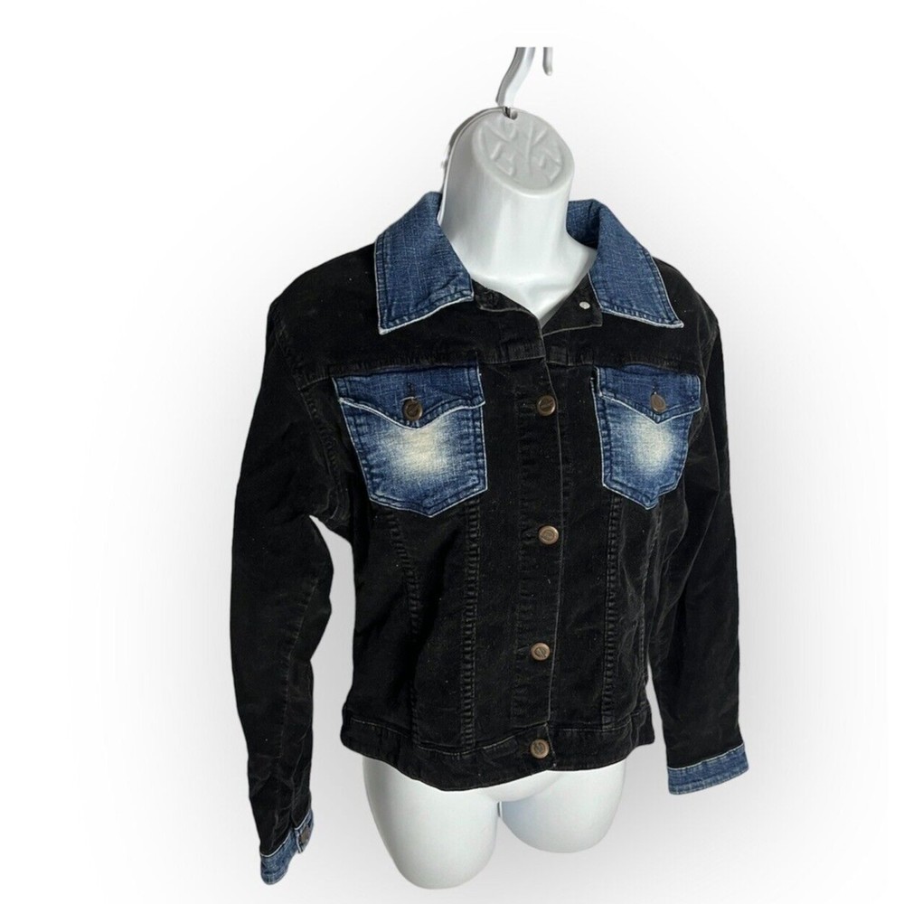 G Couture Button-down Valore and denim Cropped Jacket